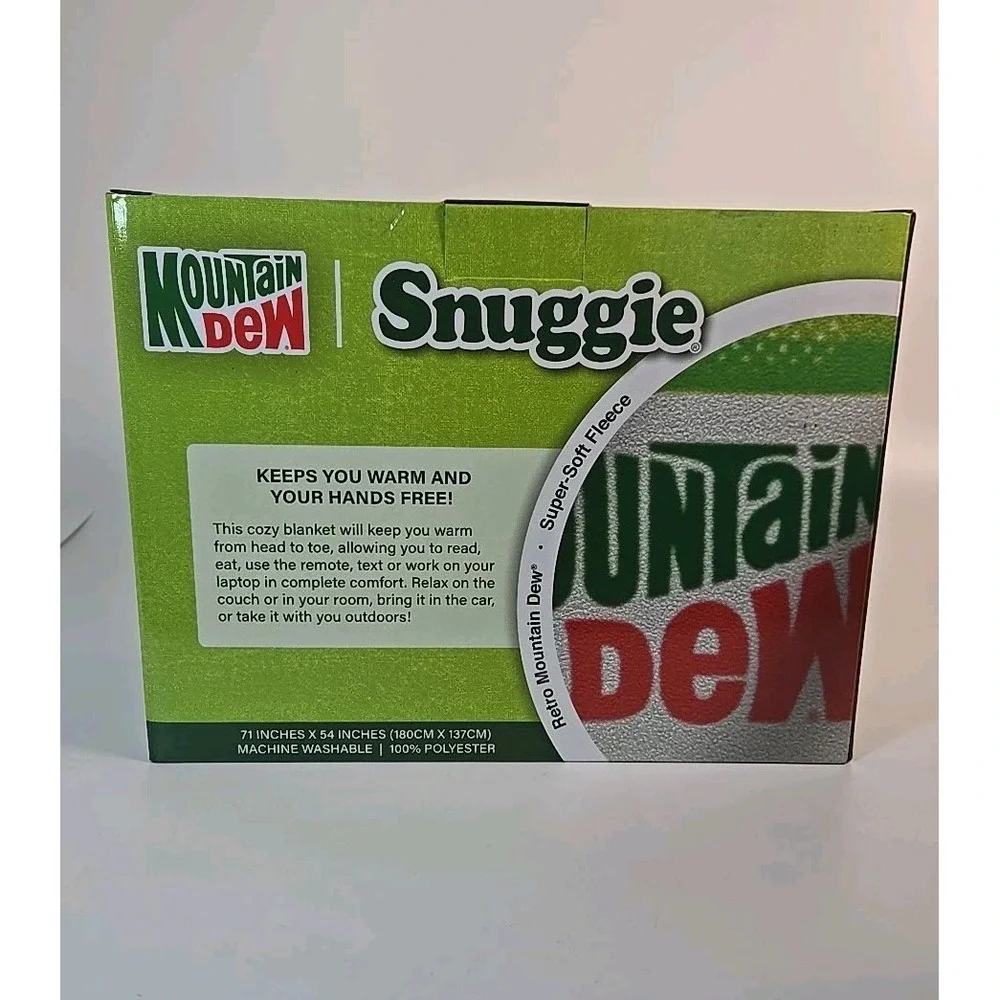 Mountain Dew Snuggie Super-Soft Fleece Blanket With Sleeves 71